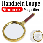 K&auml;eshoitav 90 mm 10-kordne luup suurendusklaasi objektiivi luup, ehete lugemise suurendus pruun