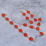Natural Orange Carnelian Gemstone Handmade 925 Sterling Silver Gift Set s6s60