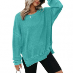 Kootud Crewneck dressipluus, pikkade varrukatega k&uuml;lgl&otilde;hikud vabaaja pulloveriga dressipluusid 2XL hall