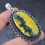 Natural Bumblebee Jasper Handmade 925 Sterling Silver Jewelry Pendant 2.68 f5i91