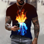 Fire Eye 3D Prinditud T-s&auml;rk Meeste Naiste vabaaja suveloomade T-s&auml;rk Meeste Kaelus L&uuml;hikeste Varrukatega Avarad topid Hingavad paaride T-s&auml;rgid S