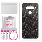 apgo Protective Skin Sticker for the back compatible with LG V40 ThinQ, Wrap Film, Foil, Vinyl - Pattern Carbon Black Pixel