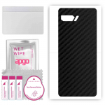 apgo Protective Skin Sticker for the back compatible with Asus ROG Phone II ZS660KL, Wrap Film, Foil, Vinyl - Pattern Carbon Black