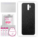 apgo Protective Skin Sticker for the back compatible with Oppo A11, Wrap Film, Foil, Vinyl - Pattern Black Honeycomb