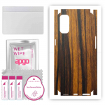 apgo Protective Skin Sticker for the back+sides compatible with Oppo Reno4, Full Wrap Film, Foil, Vinyl - Pattern Tigerwood