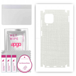 apgo Protective Skin Sticker for the back+sides compatible with Samsung Galaxy A22, Full Wrap Film, Foil, Vinyl - Pattern White Fabric