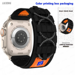 Nailonist Alpine Loop rihm Apple Watch Ultra 2 49mm jaoks, 42mm 44mm spordik&auml;ev&otilde;ru iWatch Series 9 8 7 45mm 6 5 4 se jaoks, Correa For 42mm 44mm 45mm must