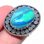 Natural Calsilica Gemstone Handmade 925 Sterling Silver Gift Ring Size 7 d9t56