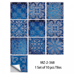 10 tk/komplekt Imiteeritud marmorist PVC keraamilised plaadid plekkide ennetamiseks Renoveeritud isekleepuv paber kodukaunistamiseks Dekoratiivkiled seinakleebised 10cm&times;10cm&times;10pcs hele tumesinine v&auml;rv