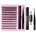 120 tk DIY ripsmepikenduskomplekt suure mahutavusega Individual Lashes Cluster D Curl, 10-14mm Mix Ripsmekobarad koos Lash Bondiga