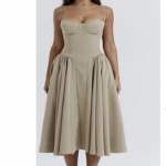 Suvine moodne &otilde;huke volditud A-l&otilde;ikeline kleit naistele vabaaja sukahoidjaga seksikas peokleit naistele elegantne lahtine pidulik tahke naiste kleidid 766 S hall