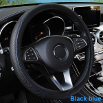 Auto rooli kate Mikrokiust nahast libisemisvastane padi universaalne 38 cm rooliratastele must
