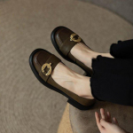 Kevad S&uuml;gis Naiste Oxford Kingad Platvorm Nahkkingad Naistele Loaferid Metallpandlaga Sisse Libistatavad Kingad Must Retro Paadiking 9781n 39 must