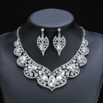 Kristallist kaelakee k&otilde;rvar&otilde;ngaste komplekt Vintage pruudi ehted pruutidele Pulmapeo kost&uuml;&uuml;mide aksessuaarid punane