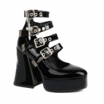 Suured Mary Jane Cross Lolita Skull Kingad Punk Tume Gooti k&otilde;rged kontsad Lakk Nahk 38 must