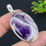 Chevron Amethyst Gemstone 925 Sterling Silver Jewelry Pendant 2.17 d3q21