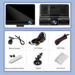 Uus 1080P autos&otilde;idusalvesti 3-kanaliline videosalvesti tahavaatekaamera auto-DVR auto musta kasti tarvikud k&otilde;rglahutusega tagurdusvideo 1080P-3Camear