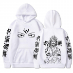 Ryoumen Sukuna Anime Graafiline tr&uuml;kitud kapuutsiga Jujutsu Kaisen meeste naiste pusad Suures suuruses dressipluus Harajuku unisex pullover M