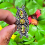 Natural Citrine Gemstone Handmade 925 Sterling Silver Gift Ring Size 9.5 a9v75