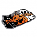 Halloweeni vannimatt Ghost Pumpkin Cat Tufting vaip libisemiskindel p&otilde;randamatt &Otilde;udne vannivaip vannitoa jaoks K&ouml;&ouml;gitoa sisekujundus 60x90cm valge