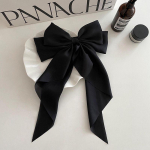 Big Bow Ribbon Juuksen&otilde;el Naiste valge seljapeaga Satiinist vedruklambriga juuksen&otilde;elad onesize must