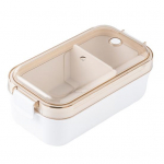 Liigutatav vahesein Bento kast lukuga silikoonist pikniku puuviljatoidukonteiner pruun