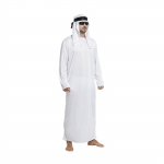 Araabia L&auml;his-A&Uuml;E Cosplay peapael meeste hommikumantlid peapaelaga One Size valge