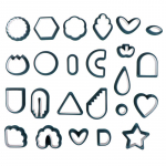 24 tk/komplekt pol&uuml;meerist k&otilde;rvar&otilde;ngal&otilde;ikurid plastist savist l&otilde;ikurid ehete vormitarvikud tumesinine v&auml;rv