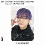 Stray Kidsi 3. maailmaturnee dominATE Stay Zone 3. 4. p&auml;eva kingituse soodustuse fotokaart Changbin - Day 3