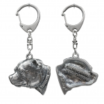 Staffordshire Bull Terrier, Staffy III - Silver-plated key ring with dog, handbag decoration, backpack pendant by Art-Dog brand