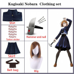 Anime Jujutsu Kaisen Kugisaki Nobara Cosplay kost&uuml;&uuml;m Parukas Hammer Naiste &uuml;likonnariietus kottv&ouml;&ouml;ga L-(Full set+wig)