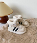 Korea versioon vabaaja laste lumesaapad karusnahaga integreeritud paksendatud samet beebi puuvillased kingad t&uuml;drukutele leivakingad 26