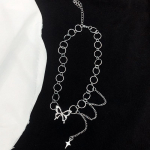 Liblikas kaelakee Hip Hop disain rangluu kett temperament ring kaelakee h&otilde;bedane v&auml;rv &otilde;&otilde;nes liblikas ripats ehted