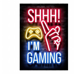 Motiveeriv neoonefektiga m&auml;ngu loosungi pildid, lamedalt tr&uuml;kitud l&otilde;uendile seinale plakatid ja maalid m&auml;ngutoa sisekujundusega m&auml;ngijatele kingitus 20X30cm