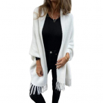 Talvine s&uuml;gisene naiste jope paks fliis narmas tutt &auml;&auml;ris pikad nahkhiire varrukad avatud &otilde;mblusega kardigan kootud udune keskmise pikkusega mantel &otilde;ues igap&auml;evaseks kandmiseks sall M punane