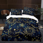 3D Prinditud P&auml;ike Kuu Voodipesu Komplekt Head &Ouml;&ouml;d Teema Sulet&auml;idisega Tekikott ja Padjap&uuml;&uuml;r 2/3tk Kuningas Kuninganna Voodi K&otilde;ik Suurused Tekikoti Komplekt Baby 100x135cm