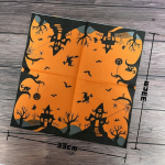 20tk/pakend 33*33cm 2-kihiline &uuml;hekordne peosalvr&auml;tik Halloweeni mustriga
