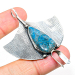 Natural Shattuckite Gemstone Handmade 925 Sterling Silver Pendant 2.56 q8u87