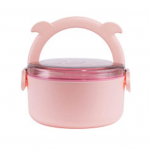800/1600ml Bento Box Suure mahutavusega libisemiskindlast plastikust ergonoomilise k&auml;epidemega l&otilde;unakarp koos lusikaga majapidamistarvetega Single Layer roosa