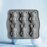 6 &otilde;&otilde;nsusega silikoonist koogivormid k&uuml;psetamiseks magustoiduvaht Uued kaunistusvormid 3D karuj&auml;nku kujuga &scaron;okolaadist k&uuml;psetusn&otilde;ud hall