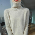 Naiste ka&scaron;miirist kampsun Qinghe ka&scaron;miir 30% ka&scaron;miir 30% naarits 30% vill 10% nailon Naiste s&uuml;gistalvine paks ka&scaron;miirist pullover pehme ja soe XL beež