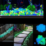 200 t&uuml;kki Galet Lumineux Pierre Lumineuse Mitmev&auml;rvilised Galetid Jardin D&eacute;coratif Pierres Luminescentes Fluorescent D&eacute;cor vala Passerel