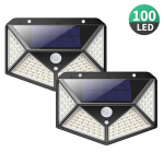 Kit de 2 Lampes Solaires Ext&eacute;rieur 100 LED d'Eclairage D&eacute;tecteur de Mouvement Lumi&egrave;re murale