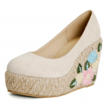 Mood kiilkontsad K&otilde;rge kontsaga kingad naistele Pumbad Platvorm Tikand &Uuml;mar nina Naiste kontsad Kootud Peo Pulmakingad Suur suurus 45 35 beež