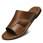 Mood suvine Pruunid Retro Meeste Sussid Nahast Sussid Meeste Rannajalatsid Kvaliteetsed Suurused 38-46 Slip on Flats Meeste Kerged meeste sandaalid 38 pruun