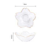 1 tk &scaron;ikk lilleline klaaskauss, roosa l&auml;bipaistev kirsi&otilde;ieline taldrik Jogurt puuvili magustoidu salatiroad Lauan&otilde;ude kaunistus