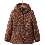 S&uuml;gis- ja talvepuuvillase polsterdusega jakk kapuutsiga soe vanaema lillega polsterdatud jakk naiste talvine pluss sametist paks puuvillase polsterdusega jakk XXXXL