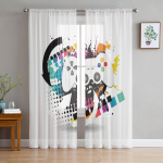 V&auml;rviline M&auml;ngukonsool Valged &Otilde;hukesed Kardinad Elutoa Kaunistuseks Aknakardinad K&ouml;&ouml;gile T&uuml;ll Voile Organza Kardinad W135 x H115cm x1