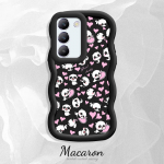 V&auml;rvitud muster Big Wave Edge pehme silikoon materjal Macaron telefoni &uuml;mbris p&otilde;rutuskindel kaitsev kummist korpus OnePlus Vivo Motorola Moto jaoks Vivo V30 Lite 5G sinine