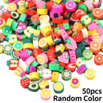 50/100/200 tk puuviljapol&uuml;meerist savihelmed, segatud puuviljahelmed, vahehelmed k&auml;ev&otilde;ru kaelakee ehete valmistamiseks 50pcs